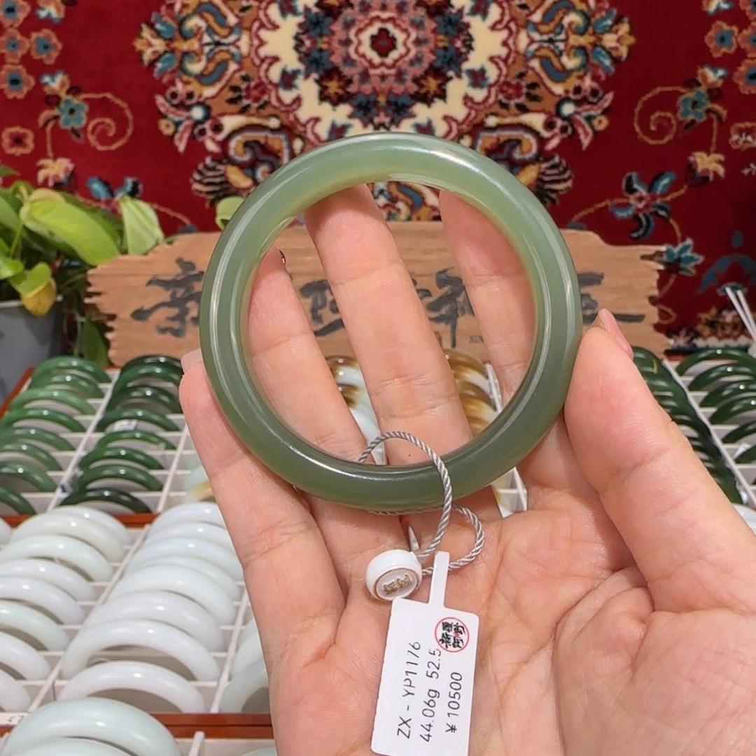 和田玉未镶嵌手镯和田玉青玉手镯