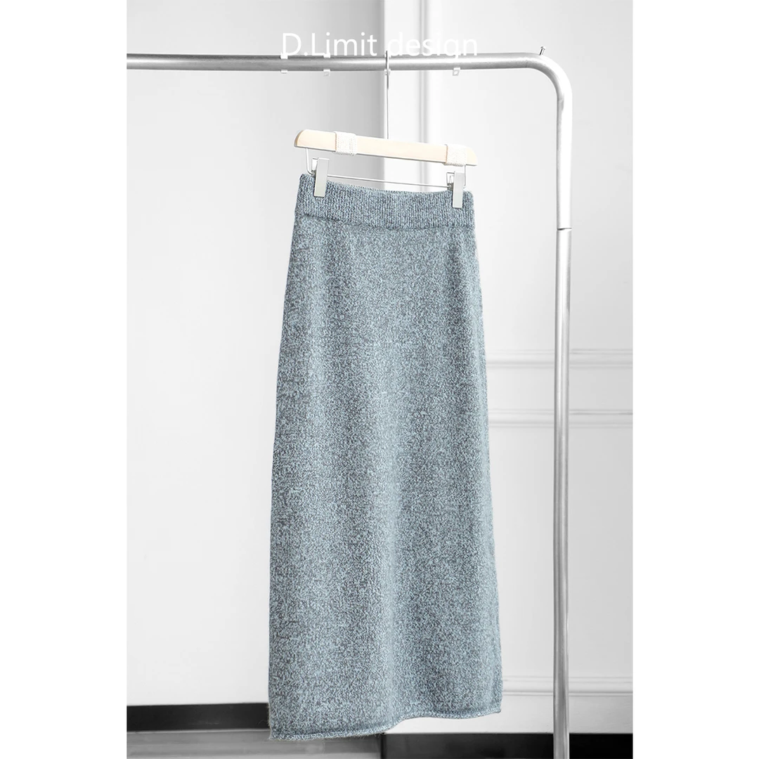 【D.Limit design】时尚优雅混色高腰针织半身裙DLQY195