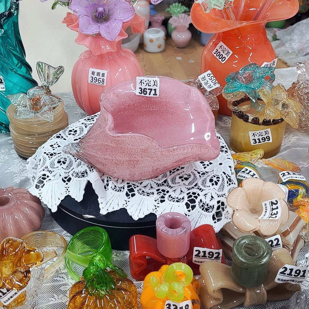 3671海螺果盘 随机发 家悦琉璃工艺品不完美