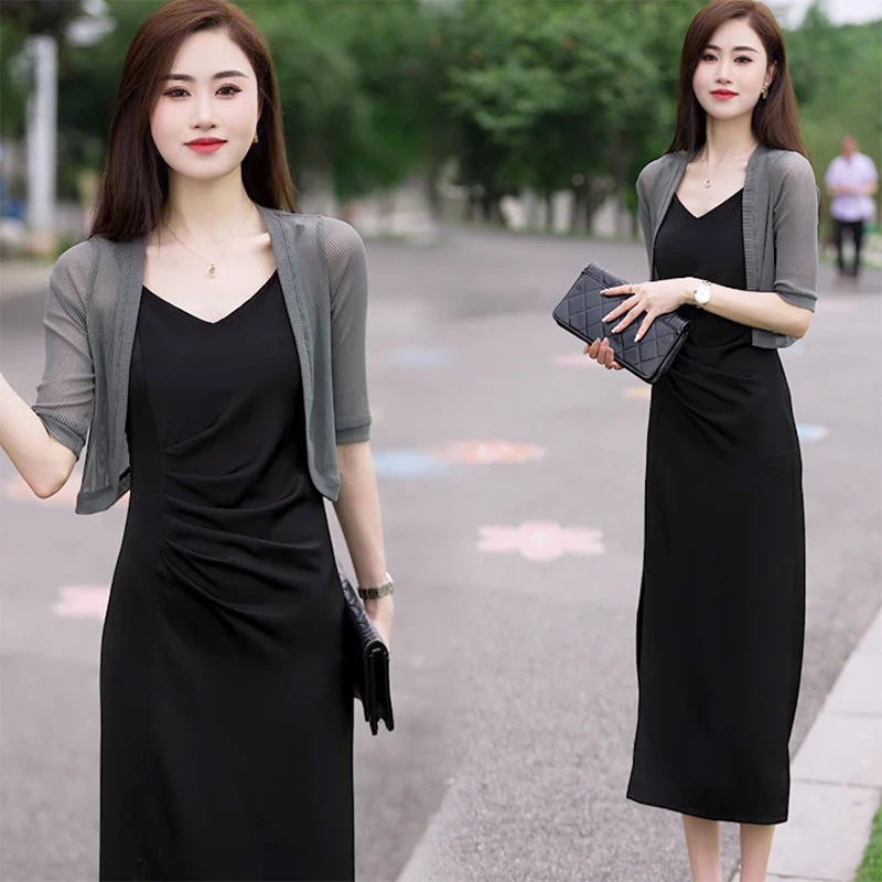 披肩夏季网纱小外套配裙子的上衣外搭开衫女配吊带裙的罩衫薄款