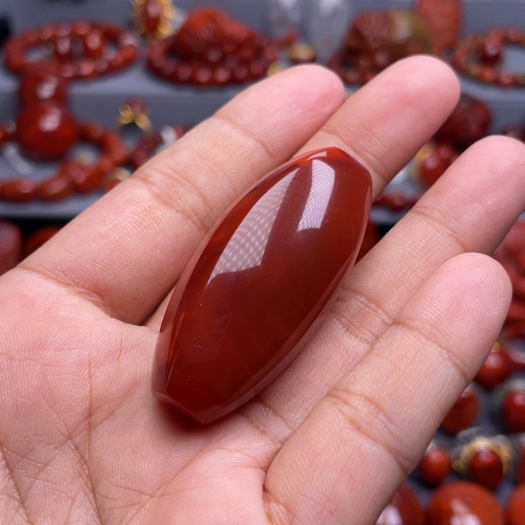 南红玛瑙未镶嵌珠宝奇石桶珠吊坠