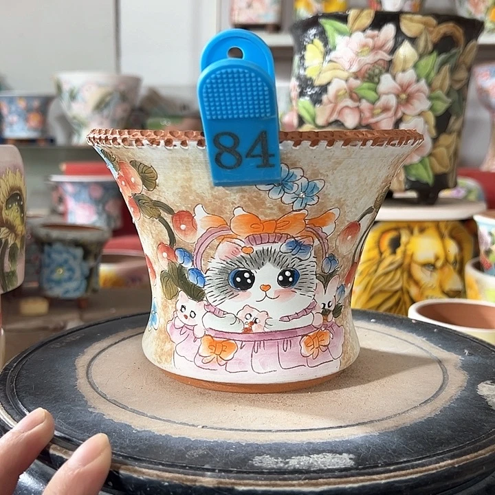 景德镇手绘花盆满38包邮