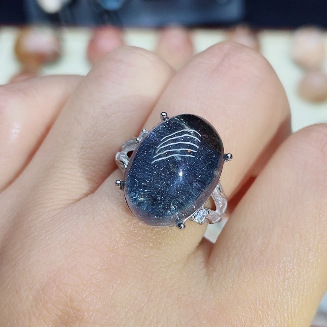 戒指银S925镶嵌水晶