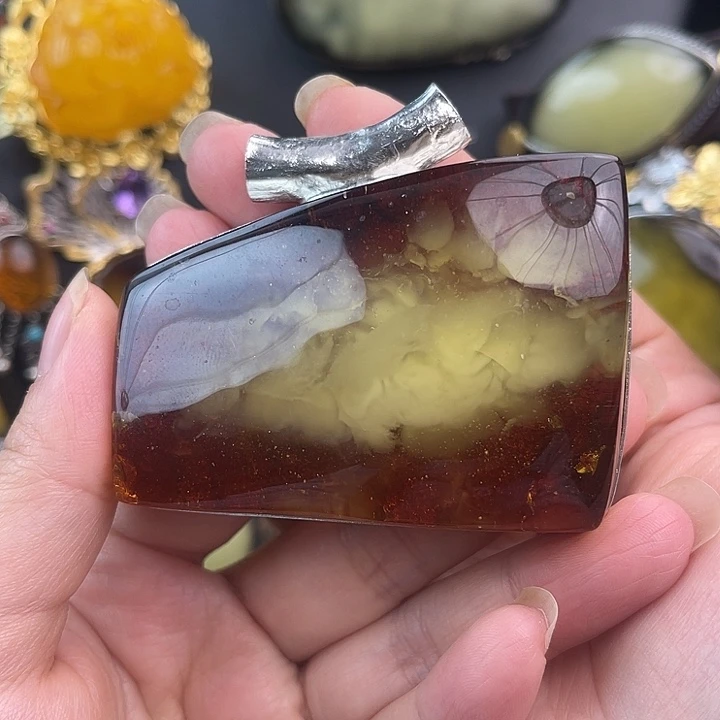 琥珀银S925镶嵌裸石