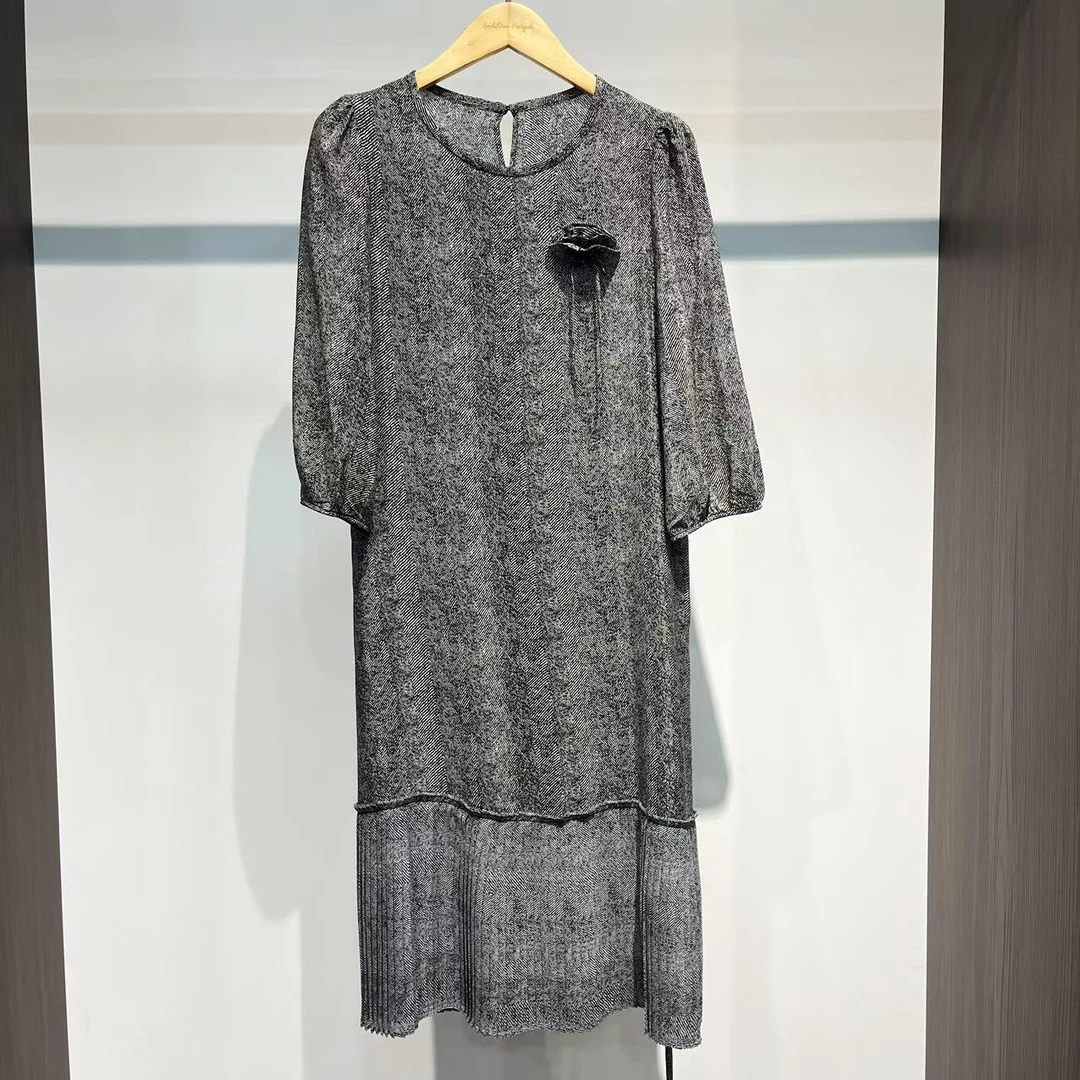 【萨拉迪恩】桑蚕丝时尚气质百搭优雅大牌连衣裙