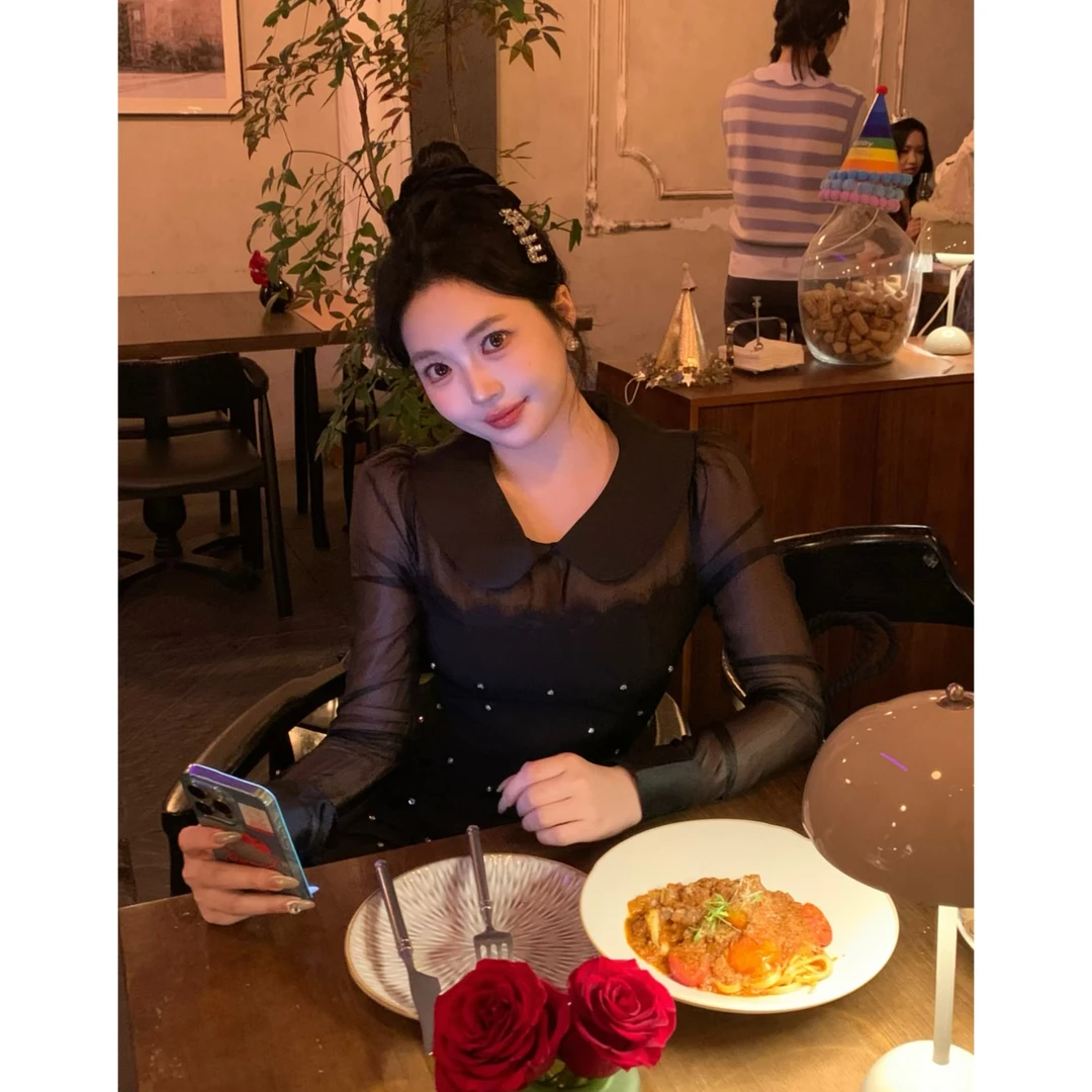 清清萌面侠芝士【首尔时刊】千金收腰显瘦蛋糕连衣裙 5085套装