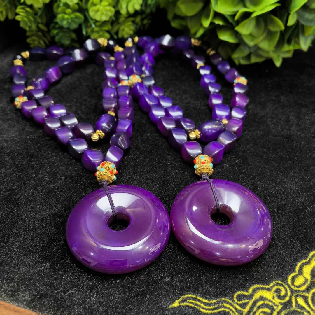 江德洋珠宝S7871九曲玄晶紫光珠玛瑙紫吊坠配珠链-多样性只发一件