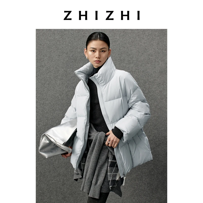 【踏雪系列】致知 剪湘云 立领宽松白鹅绒时尚冬季新ZZ2EWWYQ016