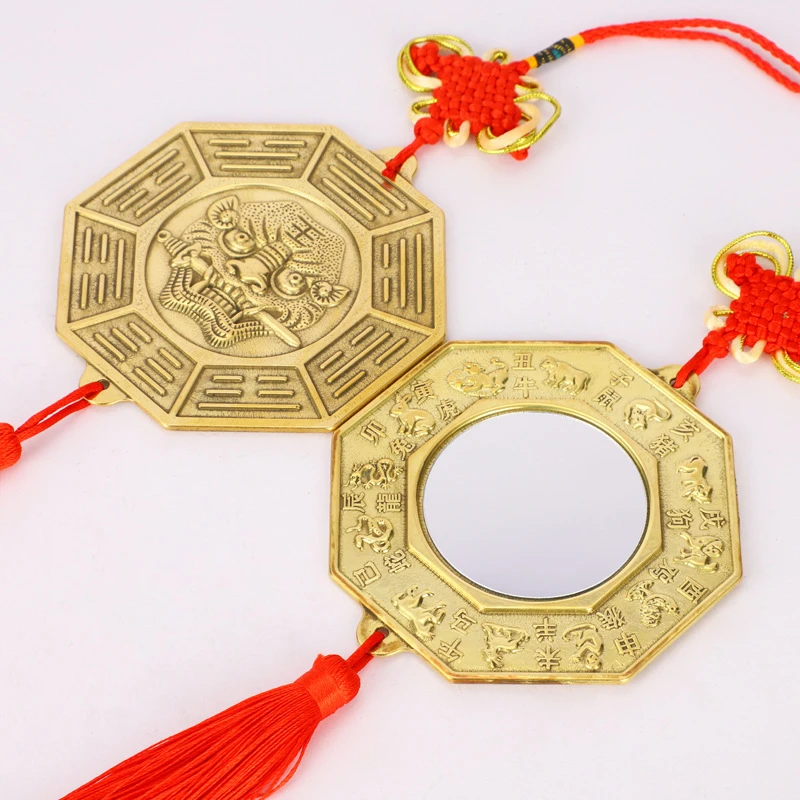 厂家虎镜八卦镜黄铜挂件铜镜十二生肖佛具