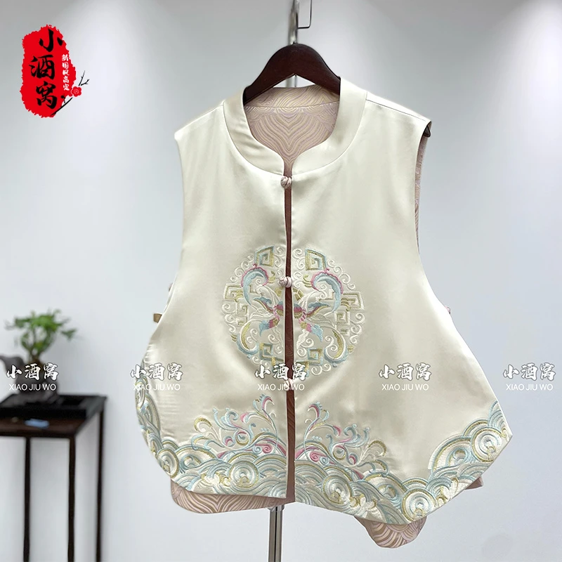[在水一方] 小酒窝新国风 时尚气质双面刺绣马甲-62/584