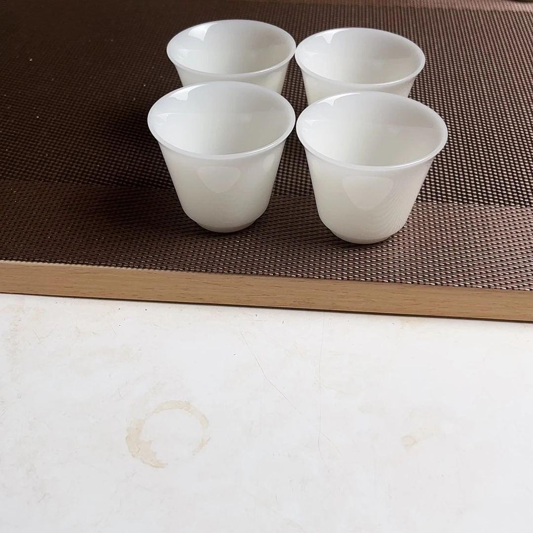 瓷片精品翡翠玉瓷客杯40cc4个