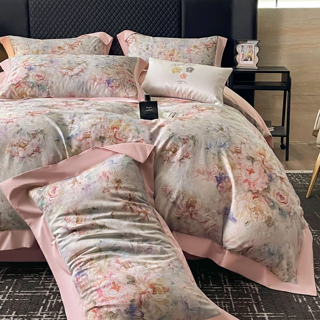 林小花【呓语】-五件套欧式棉梦幻轻奢款床单床盖款床上件套水洗