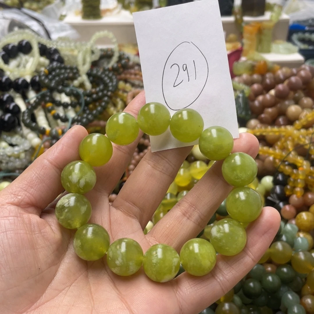 蛇纹石玉手链合金灵*