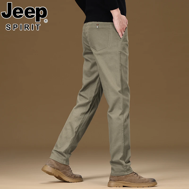 JEEP吉普秋冬款高端休闲裤男士修身直筒裤子男2025新款时尚西裤男