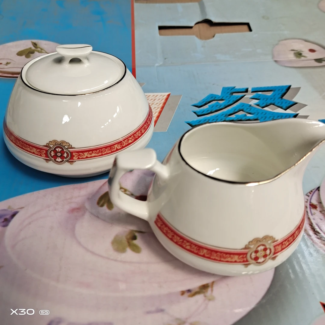 煤烧以前出口陶瓷糖罐卖罐一套