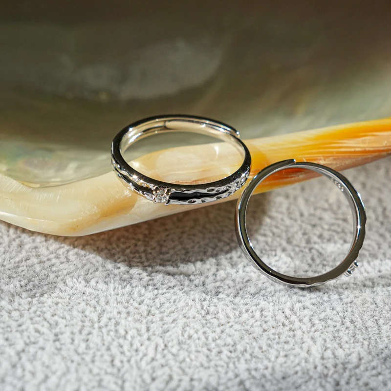 925银戒指 【634】一颗恒心s925银戒指情侣对戒