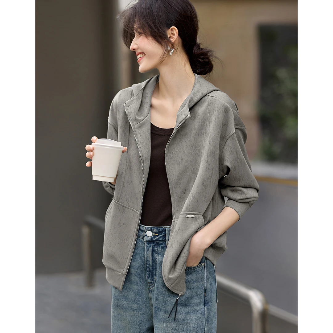 XWI/欣未2025秋季新款知性百搭晕染百搭外套8069