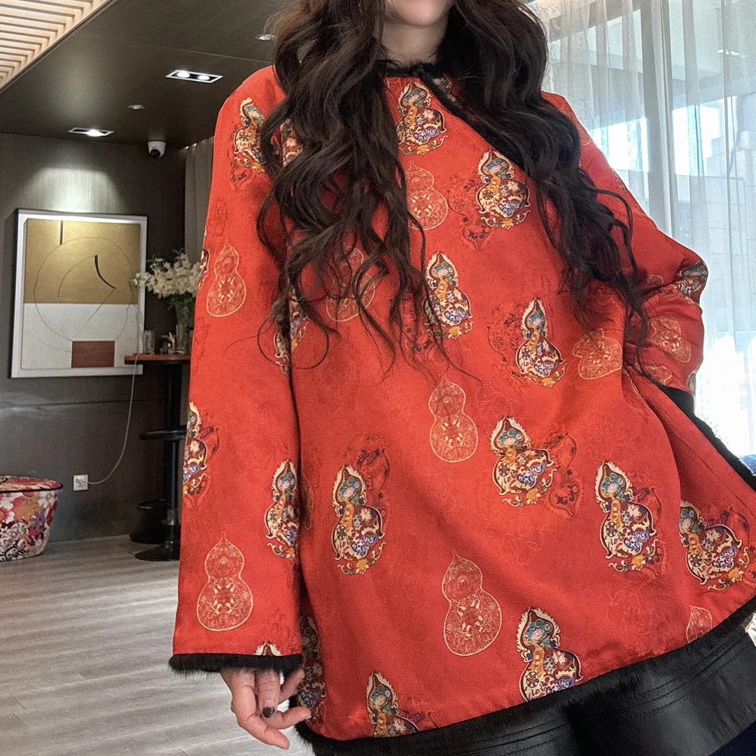 【周周家】中式国风过年战袍穿复古刺绣国潮棉衣洋气新年外套