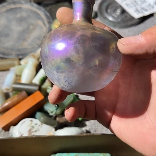 灰***Q琉璃现代工艺品摆件琉璃瓶
