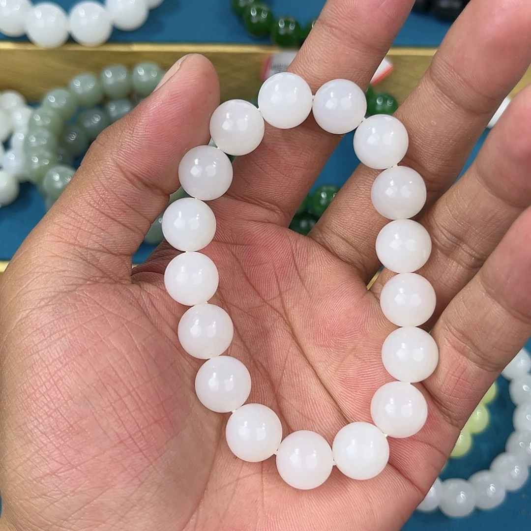 手串未镶嵌和田玉纯天然新疆和田玉05于阗12mm