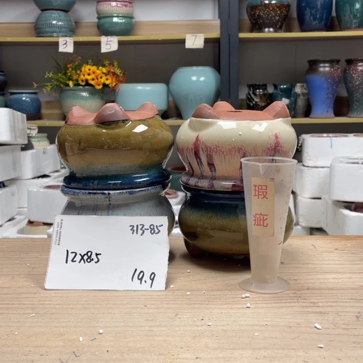 紫砂花盆多肉陶土花盆微瑕85