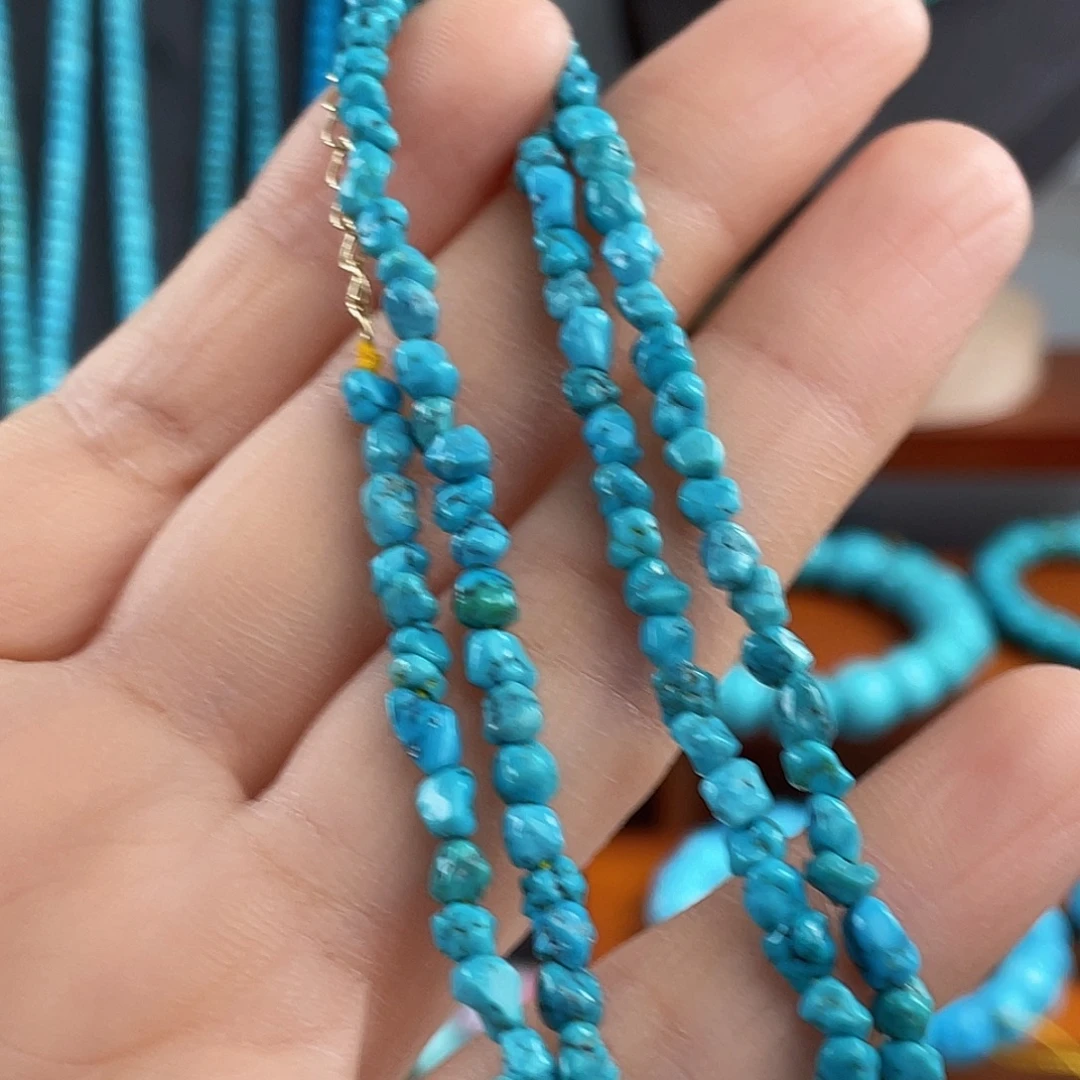 绿松石未镶嵌配饰高蓝随型颈链