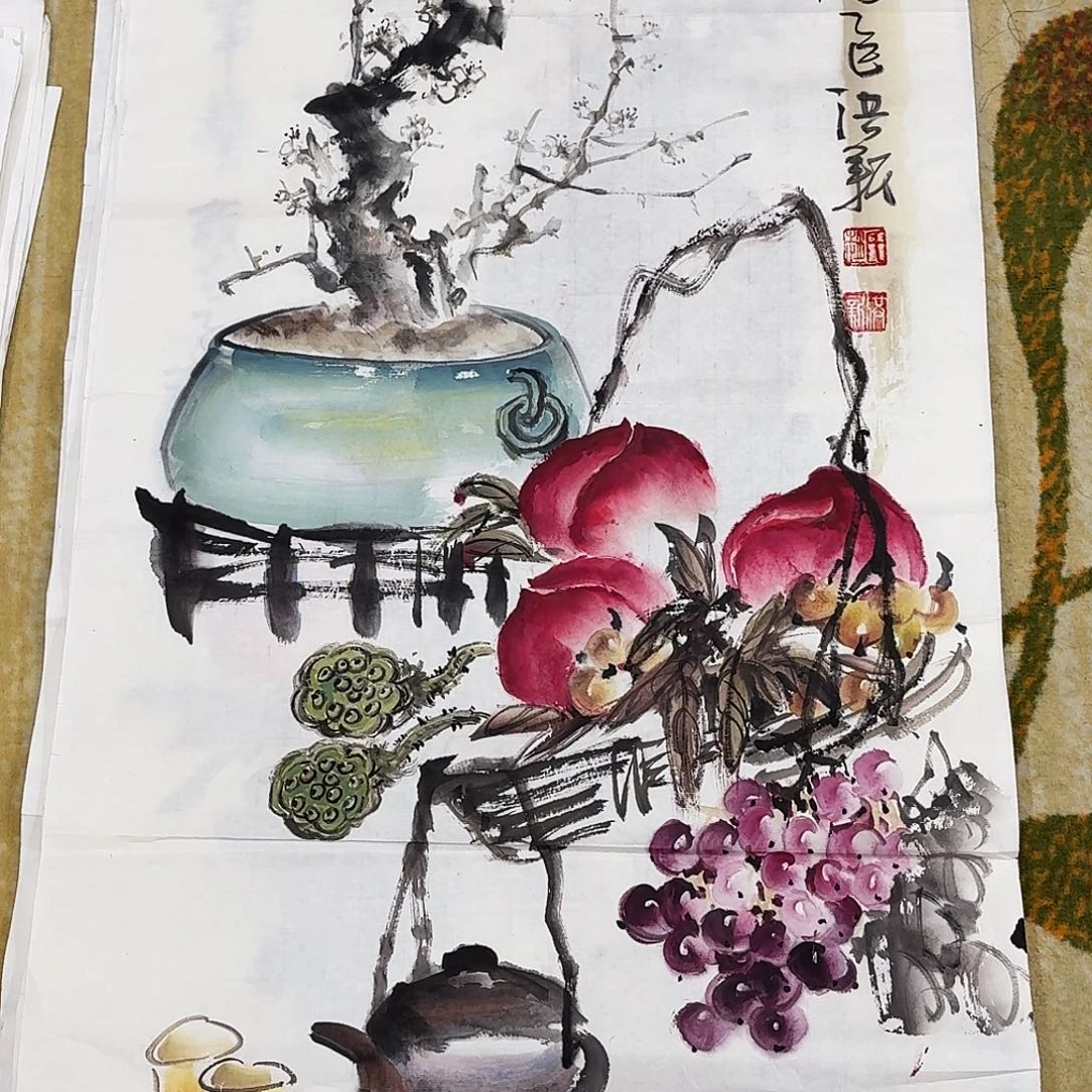 国画三尺花鸟一张