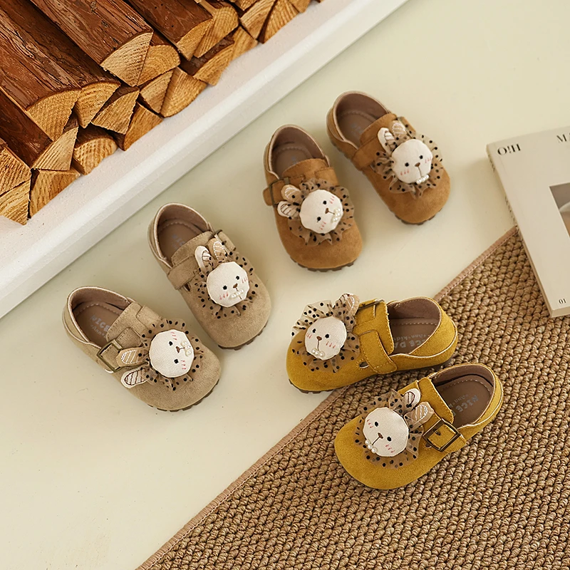 【小兔狮子】秋季韩版儿童卡通勃肯鞋两穿男女童休闲皮鞋百搭小单鞋