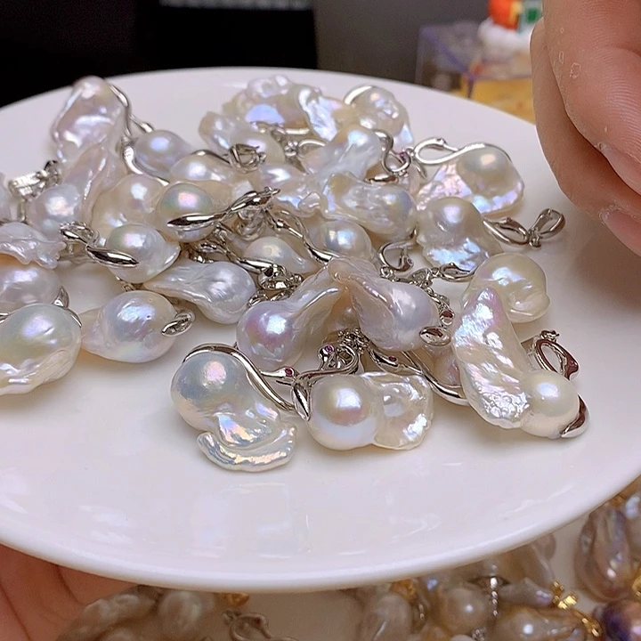 淡水珍珠银S925镶嵌颈饰172