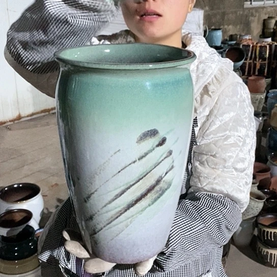 紫砂花盆瑕疵口20高31