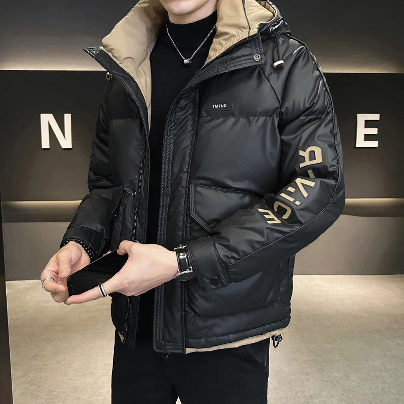 工装连帽羽绒服男款加厚潮牌痞帅高级感男装冬季男士2025新款外套