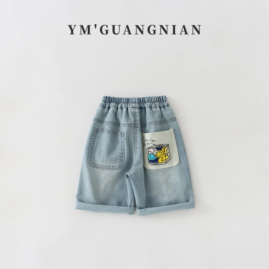 【幼棉光年】夏季男童儿童休闲时尚百搭水洗柔软七分牛仔裤6211188