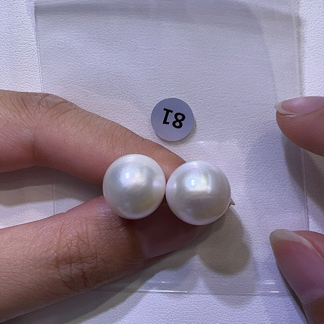 耳饰银S925镶嵌淡水珍珠