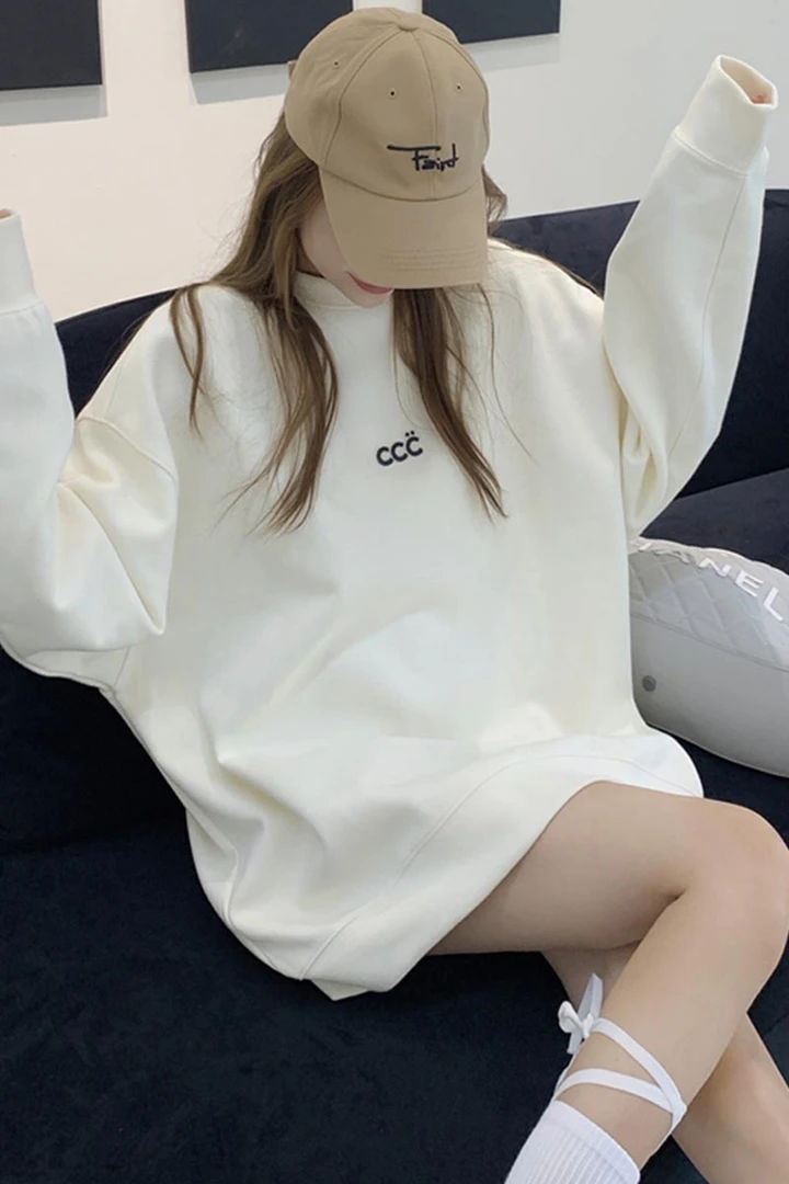 2025新款圆领宽松oversiz慵懒风2-300斤大码女装胖MM印花上衣卫衣