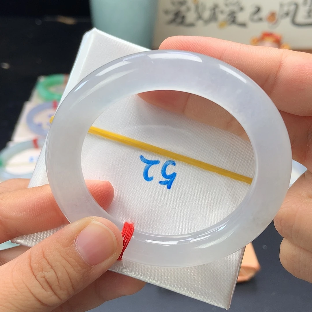 未镶嵌手镯翡翠28号白月光圆条