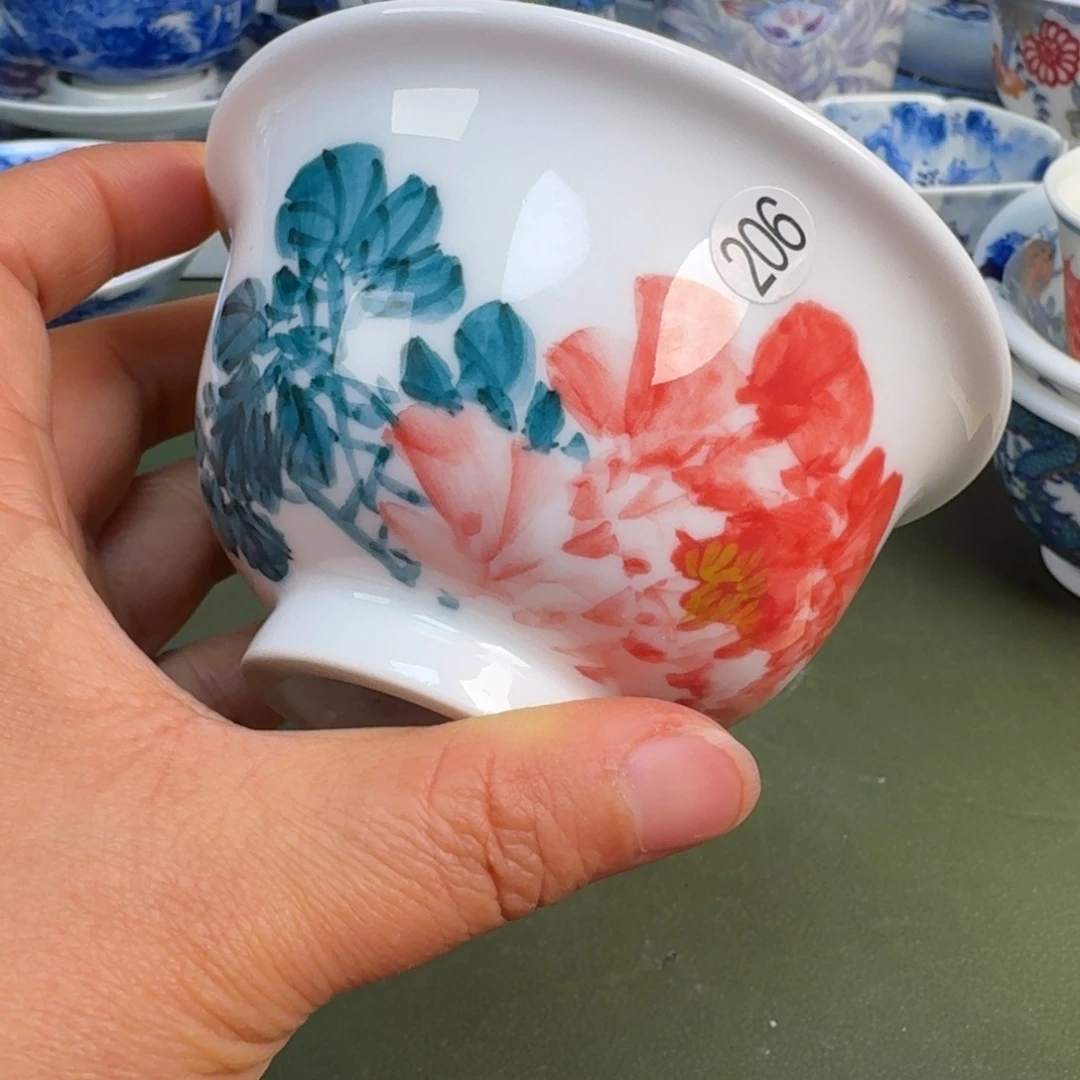 瓷景德镇纯手绘茶具圆圆206