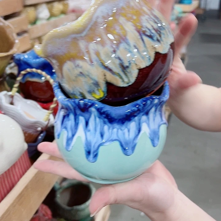 有孔，凑单福利满10元发货陶瓷多肉花盆！