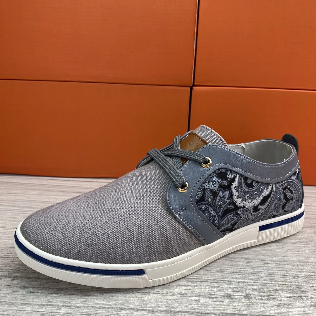 015A板鞋系带复古休闲透气休闲皮鞋网面单鞋低帮男款鞋子舒适