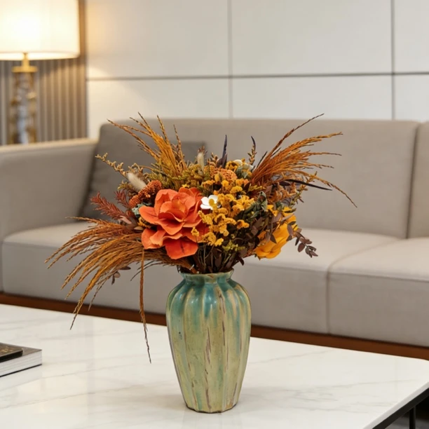 【橙色梦想】永生花干花混搭花束双面观花束办公室卧室客厅家居摆件