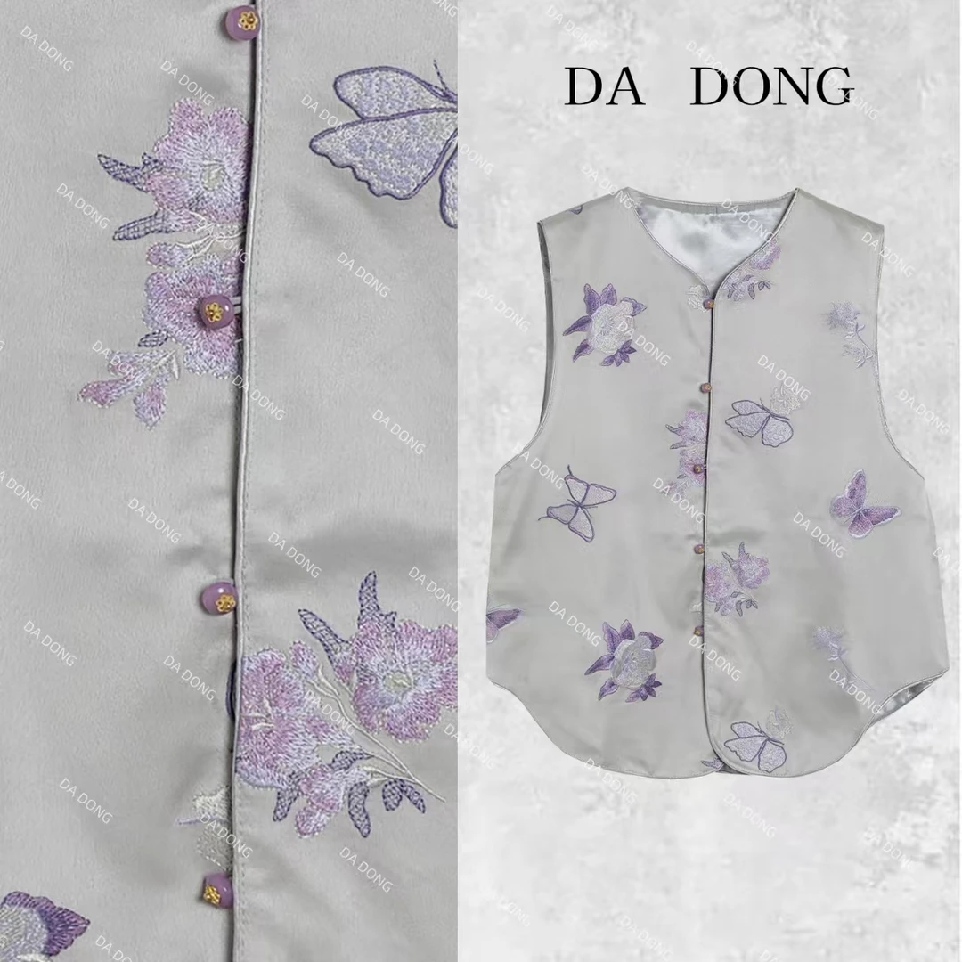 蝶燕归--新中式国风时尚休闲重工刺绣民族风无袖宽松轻奢显瘦马甲