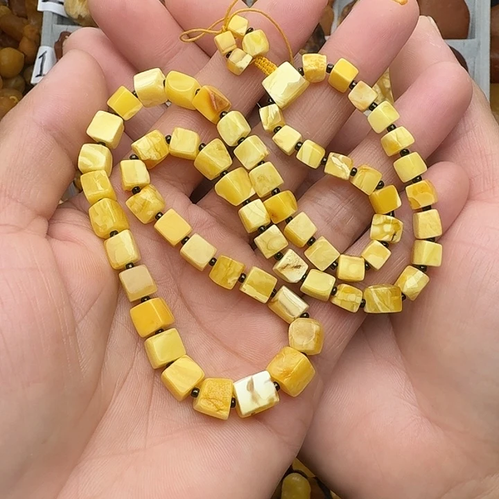 蜜蜡未镶嵌裸石天然蜜蜡项链