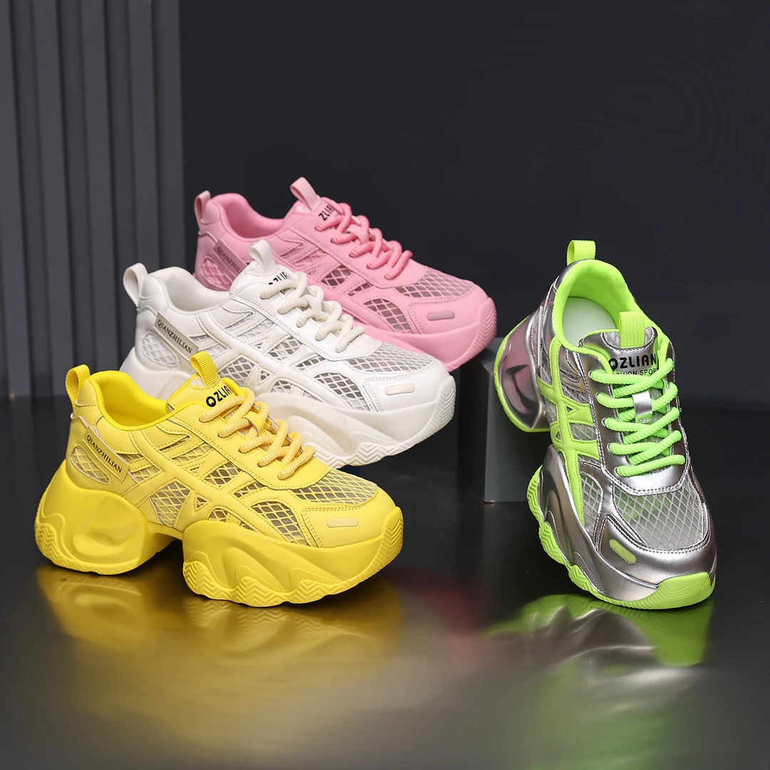 千之恋D增高6CM2025夏季新款轻奢爆款休闲风百搭透气厚底女鞋6123