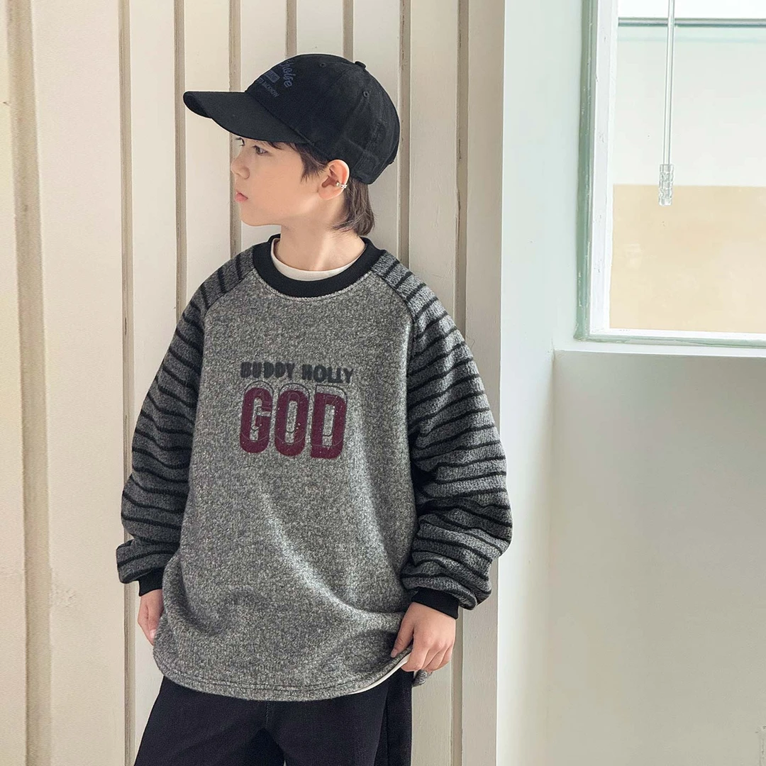 儿童装男童冬装加绒卫衣2025新款加厚秋冬款中大童冬季上衣男孩潮