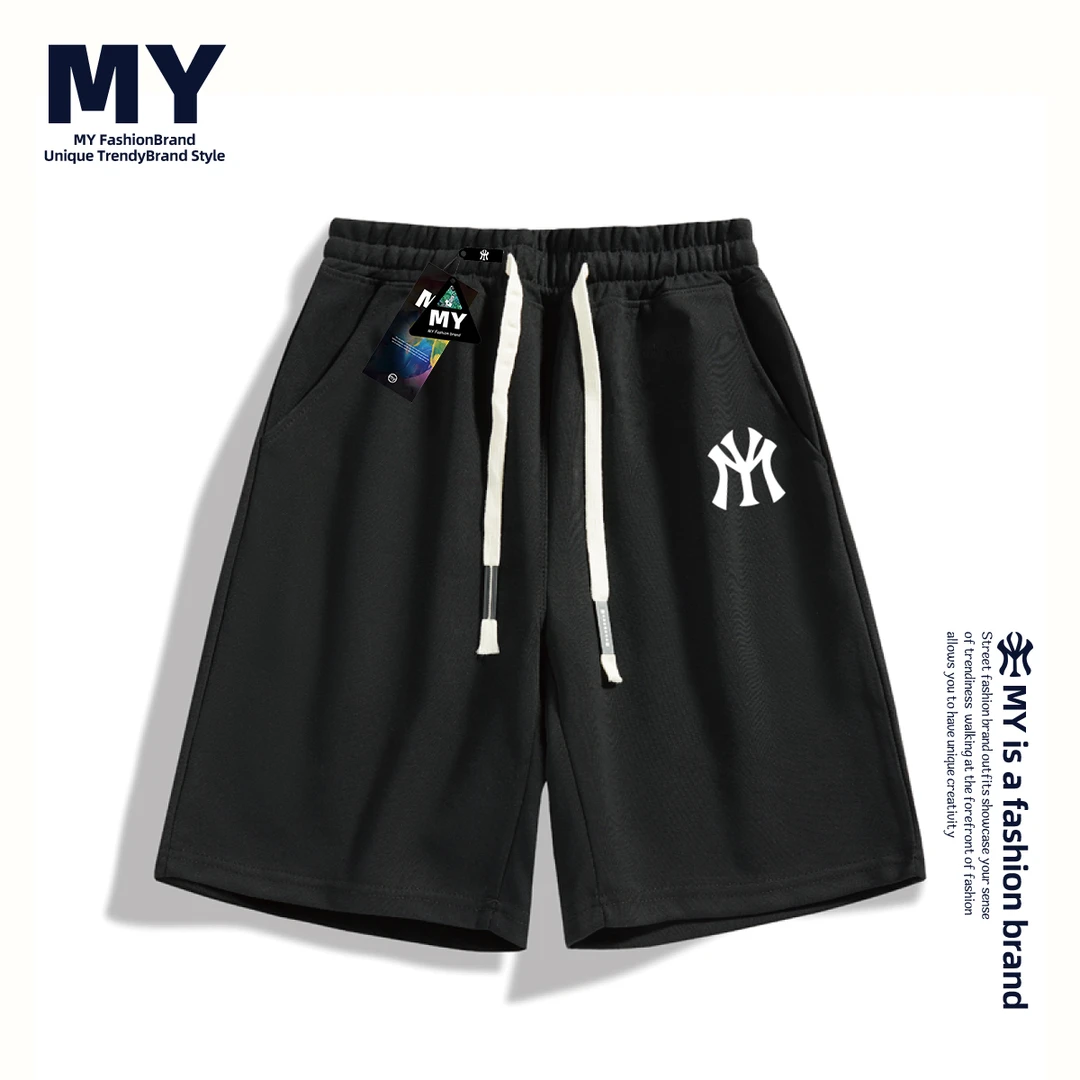 MY/一短裤男士美式潮流休闲裤夏季薄款百搭宽松紧带直筒裤子男