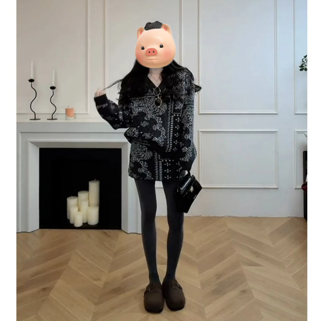 2026超火穿搭独特漂亮冬装一整套小香风费尔岛毛衣半身裙两件套装