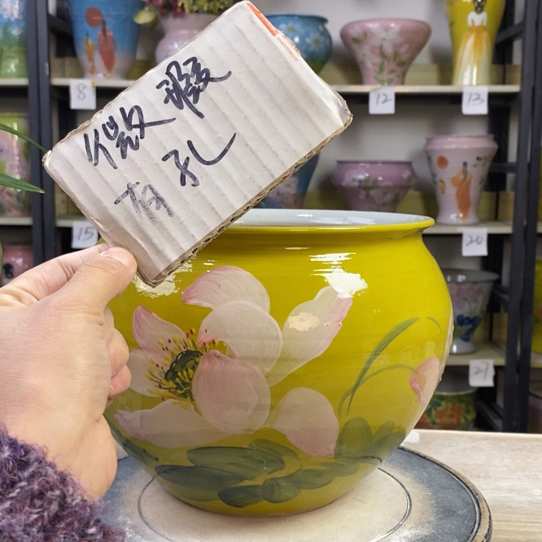 景德镇手工手绘陶瓷花盆