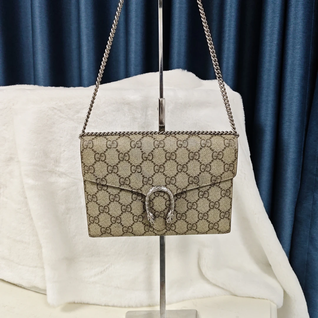95新 GUCCI/古驰 G专属/古驰酒神红色woc斜挎包/08001