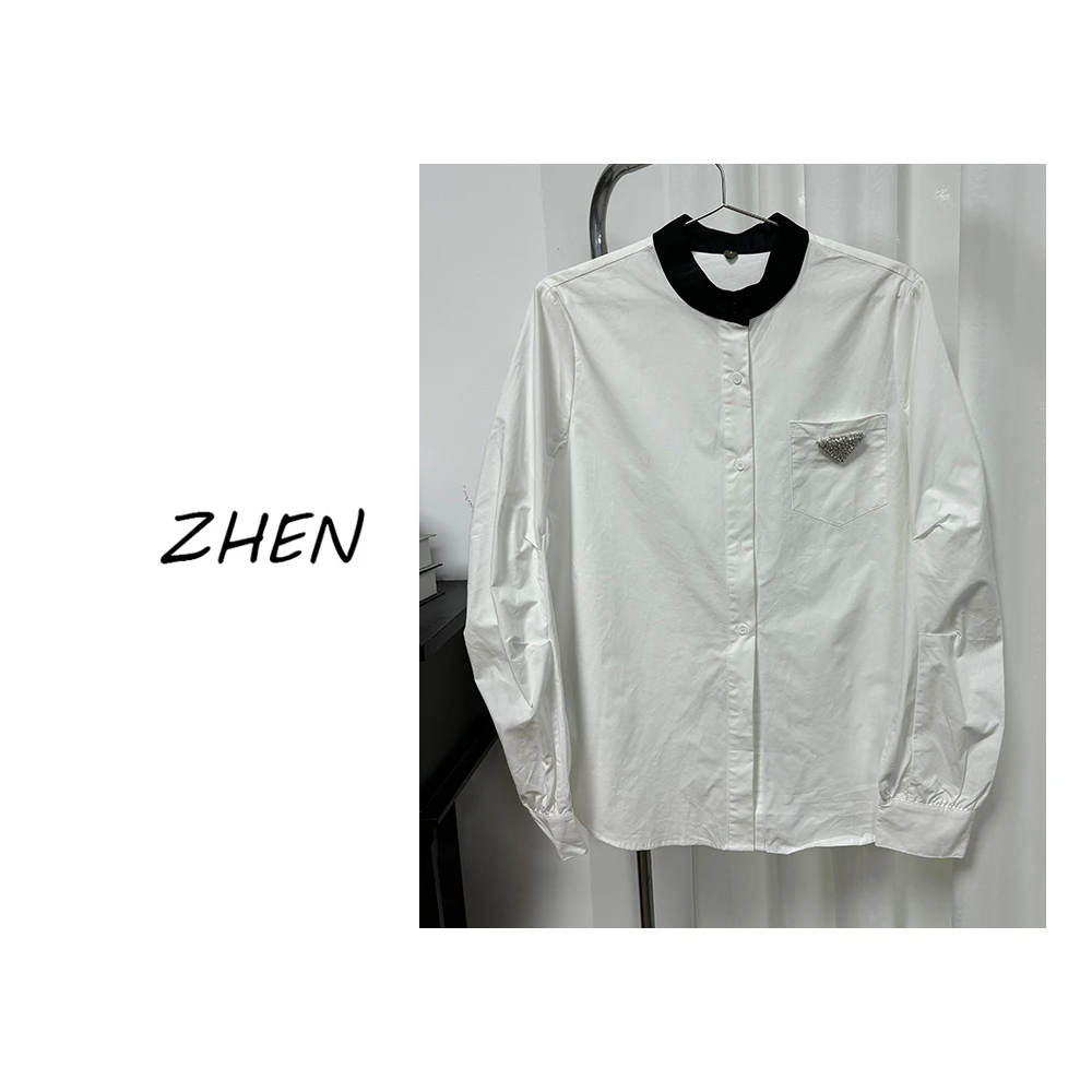 【ZHEN】K1068 2025新款衬衫显瘦时尚百搭设计师轻奢款