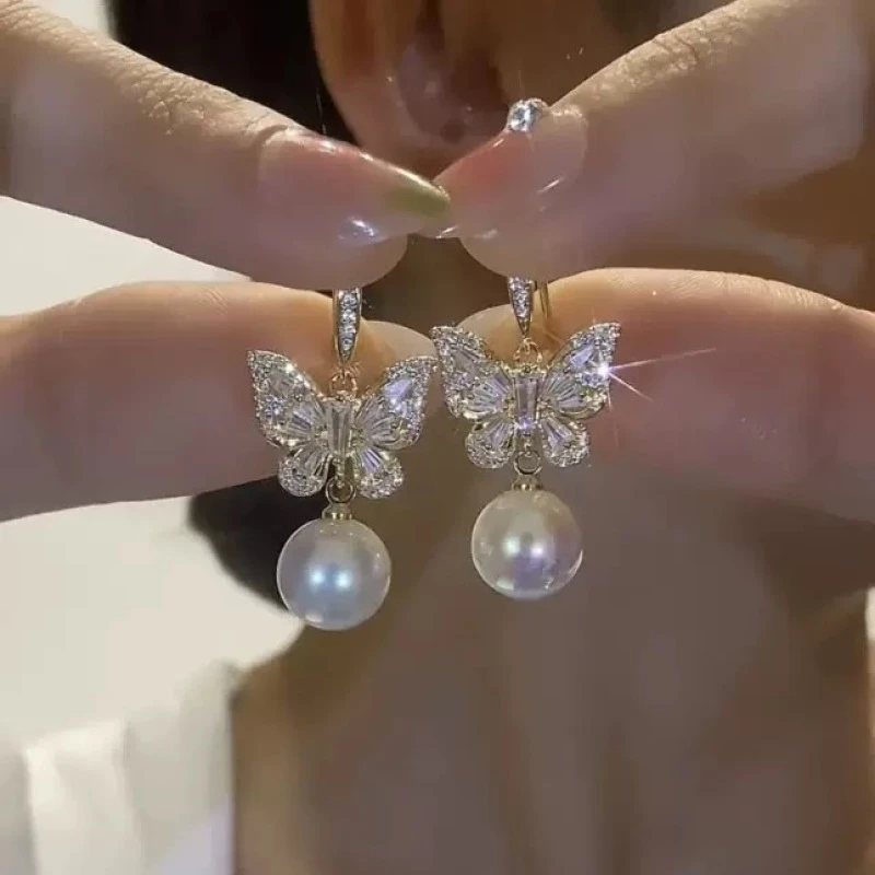 合金   美人蝶舞  高级耳钉