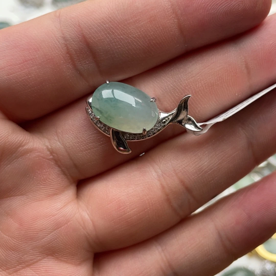 翡翠银S925镶嵌吊坠(不含链)111111111111